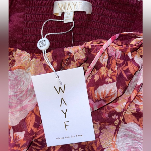 NWT Wayf Rosie Floral Mini Dress in Red Roses - Picture 6 of 7